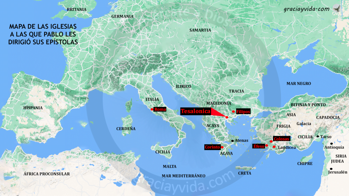 Mapa de la Iglesia de Tesalónica