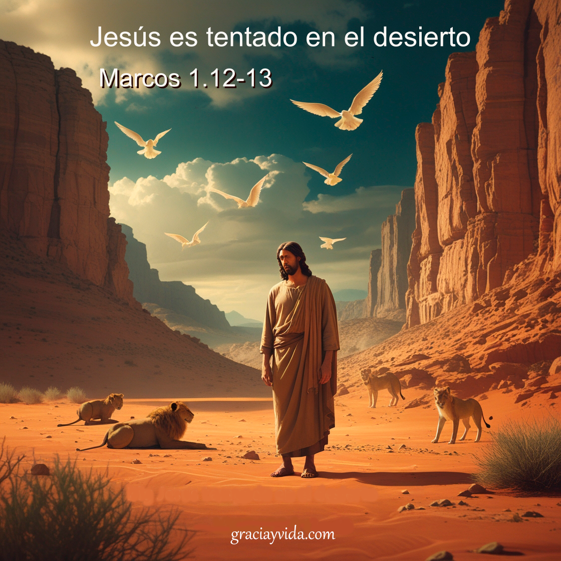 La tentación de Jesús en el desierto (Marcos 1:12-13)