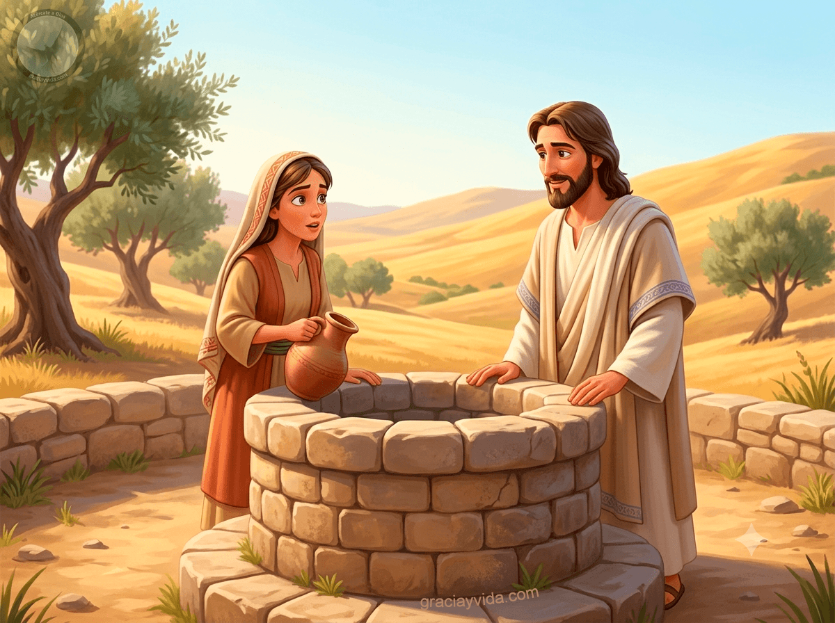 Jesús y la mujer samaritana - Escuela bíblica para niños - Juan 4
